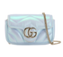 Mini GG Marmont Shoulder Bag, &pound;850, Handbags, Blue/Pink, Leather, Front view